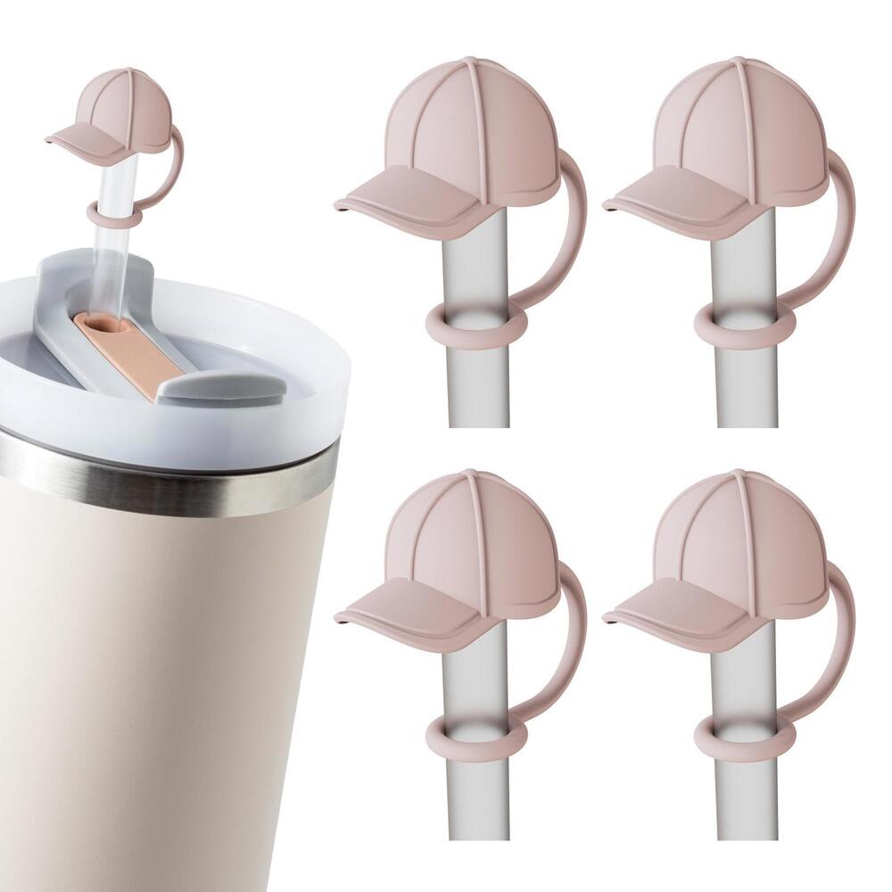 4Pcs Cream Baseball Cap Straw Cover Cap for Stanley Cup 40oz/30oz Tumbler - Picture 1 of 3